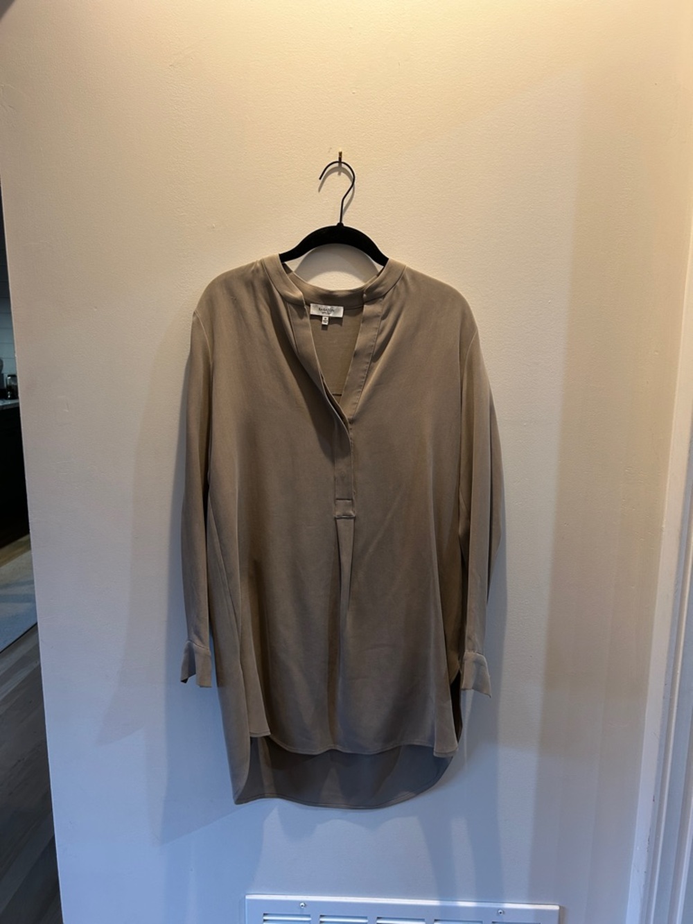 Babaton Taupe Button-Front Peverell Dress